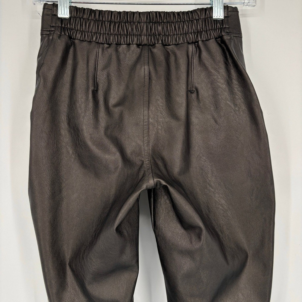 NWT Spanx Faux Leather Jogger Pants Skinny Leg Elastic Cuff High Rise Black XS - Picture 6 of 12